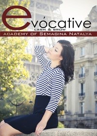 Логотип компании Evocative, студия наращивания ресниц и оформления бровей